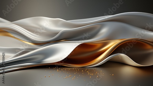  a white and gold wavy background with some gold flecks on the bottom of the image and some gold flecks on the bottom of the image.