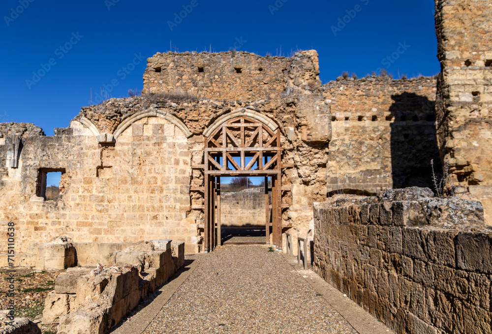 Ruins of the monastery of San Pedro de Eslonza. Santa Olaja de Eslonza, Castile and Leon, Spain.