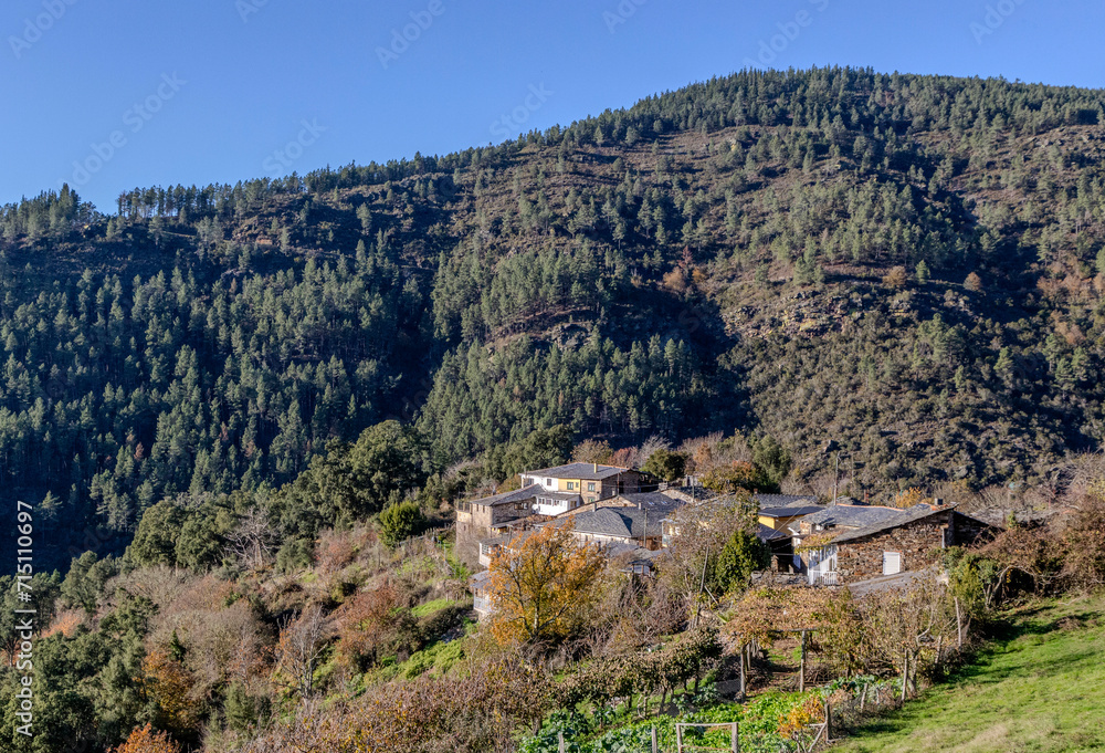 Small town in the Sierra del Caurel. Lugo, Galicia, Spain.