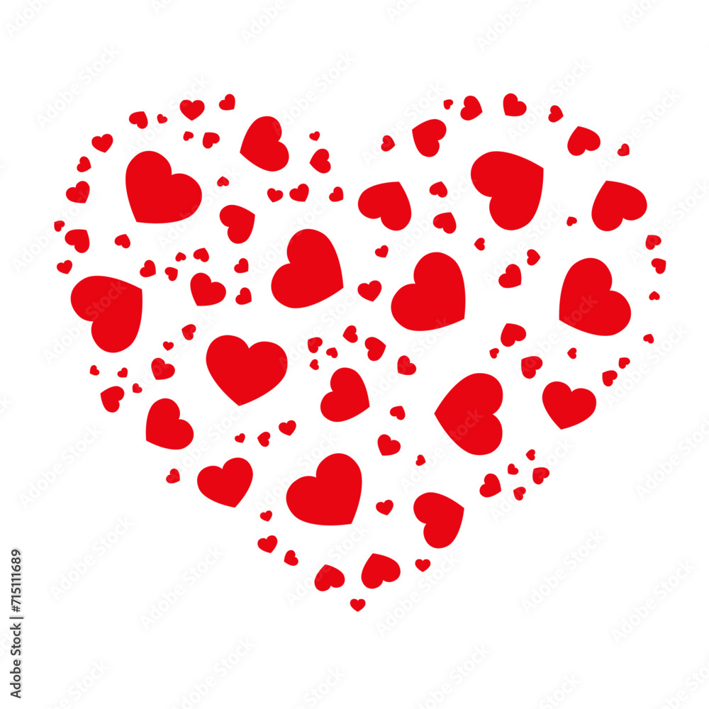 Heart silhouette of red hearts Heart silhouette of red hearts