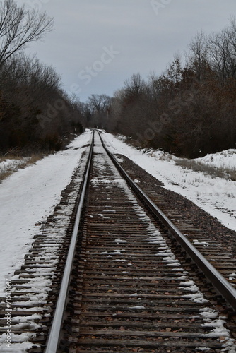 Snowy Train Tracks