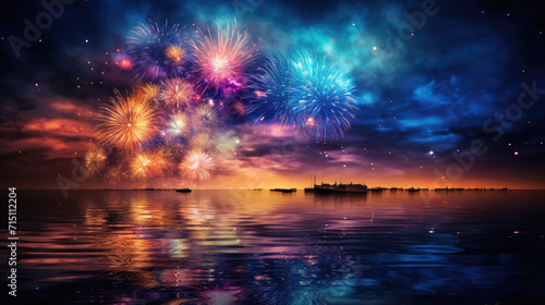 fireworks over water