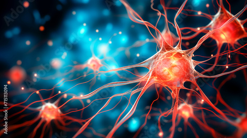 Nerve cells that send and receive neurotransmitters © zebronit