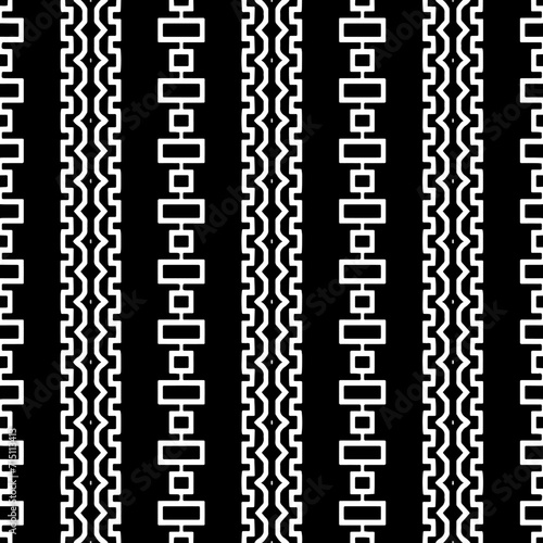  A white background with black design.Seamless texture for fashion, textile design, on wall paper, wrapping paper, fabrics and home decor. Simple repeat pattern. Geometric patterns.