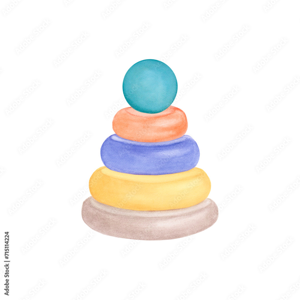 Baby toy pyramid hand drawn Baby toy pyramid hand drawn