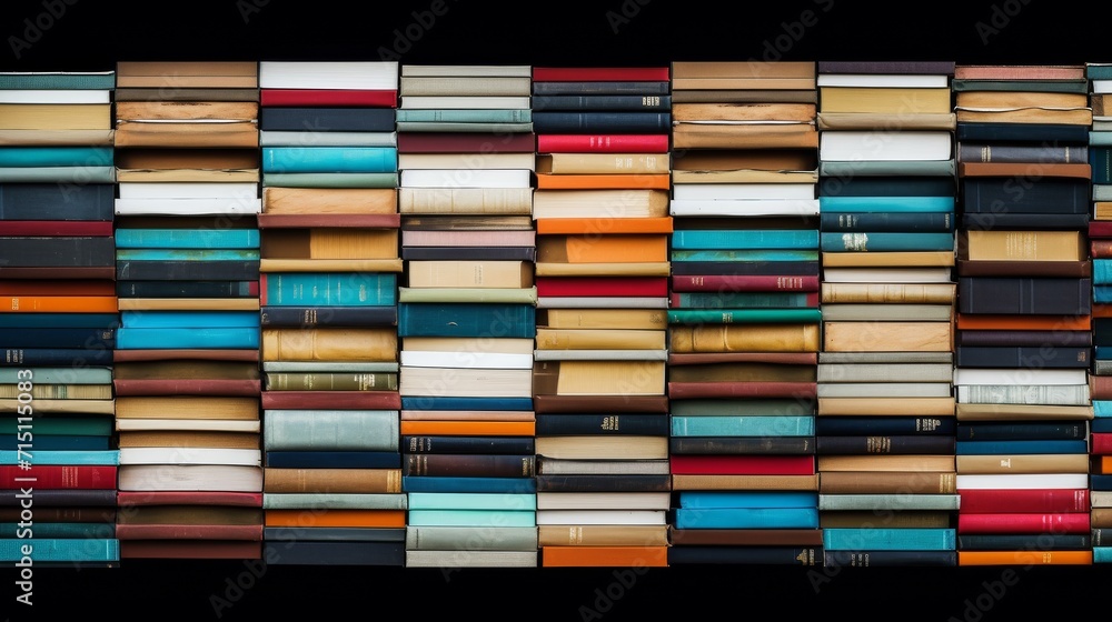 Photo background of books, stacked horizontally, forming abstract pattern Photo background of books, stacked horizontally, forming abstract pattern