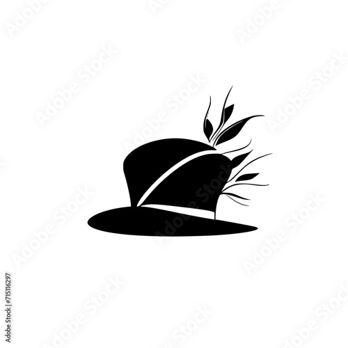 Fascinator Hat Icon SVG Black And White Illustration Art Generative AI.