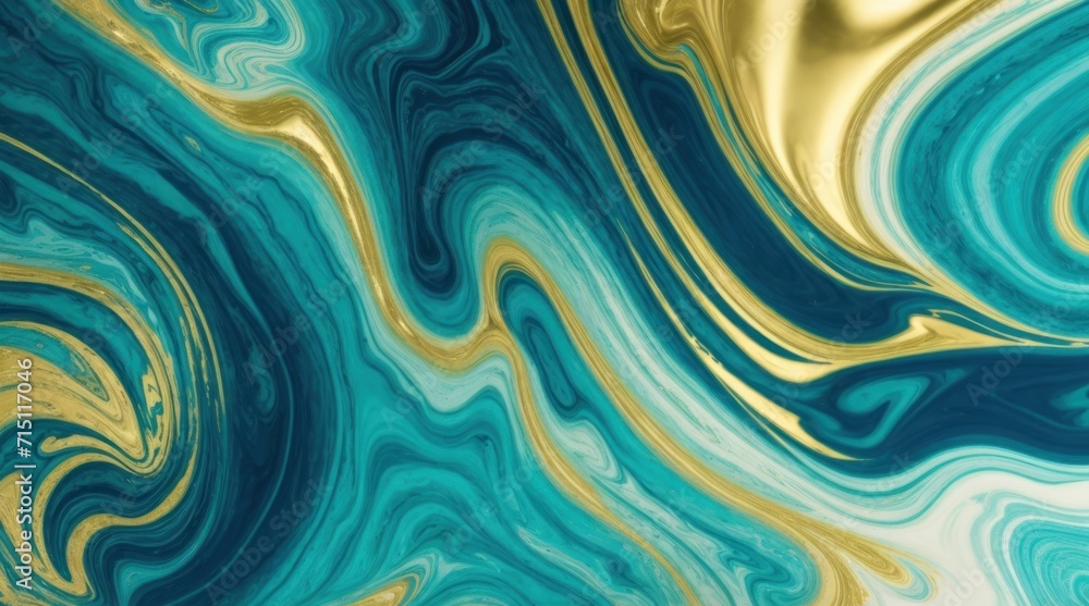 Gold marbling texture design. Green Blue and golden marble pattern. Fluid art, generative, AI. Gold marbling texture design. Green Blue and golden marble pattern. Fluid art, generative, AI.