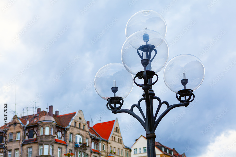 Street lamp in the old town of Nuremberg , Germany 
