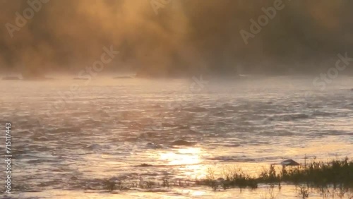 Potomac River during orange dawn and dusk lighting