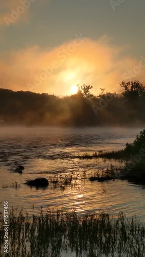 Potomac River during orange dawn and dusk lighting