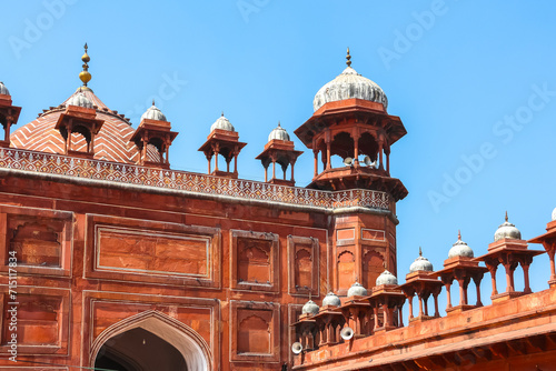 Agra, India. Beautiful architecture of Jama Masjid in Agra.