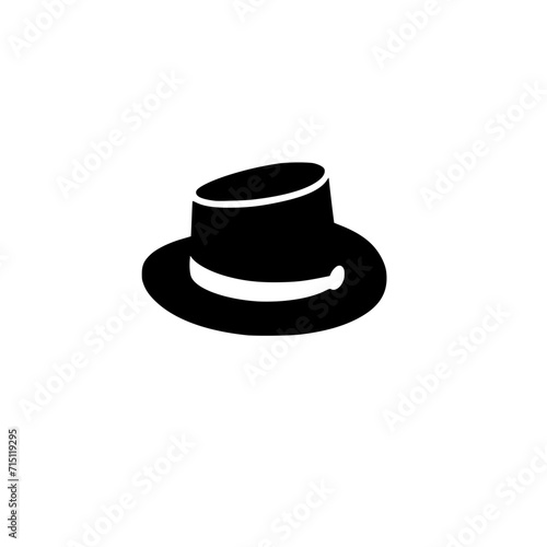 Gainsborough Hat Icon SVG Black And White Illustration Art Generative AI. photo