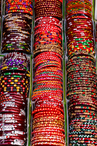 Ayodhya, India. Bracelets on street market. © Denis