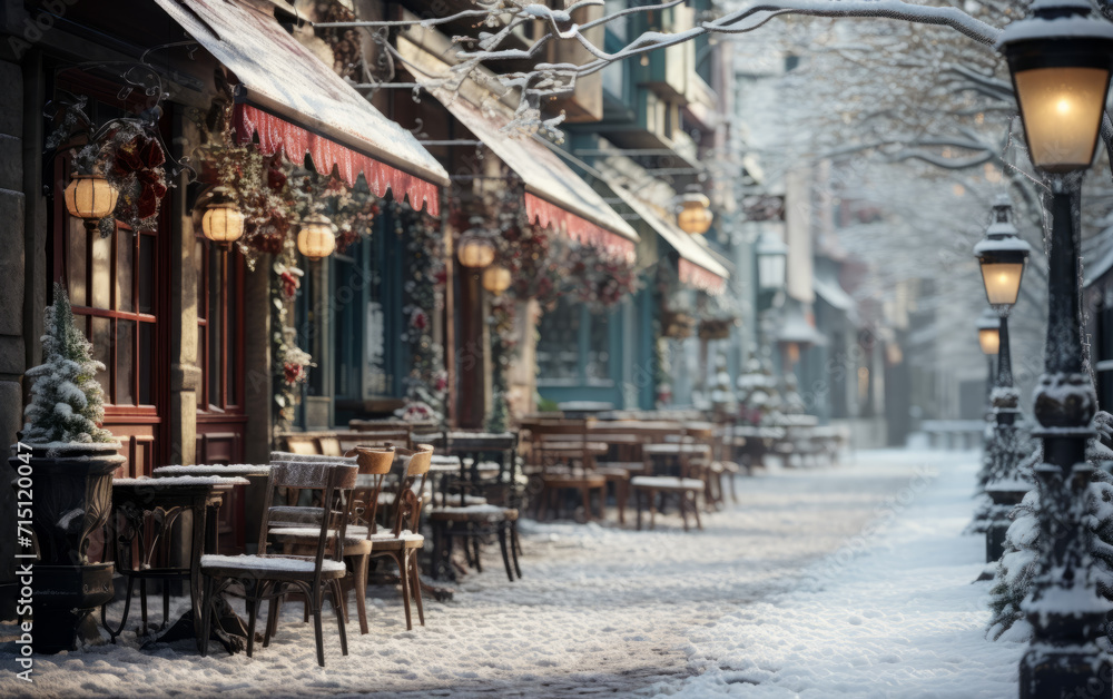 Winter's Embrace - Snowy Town Background