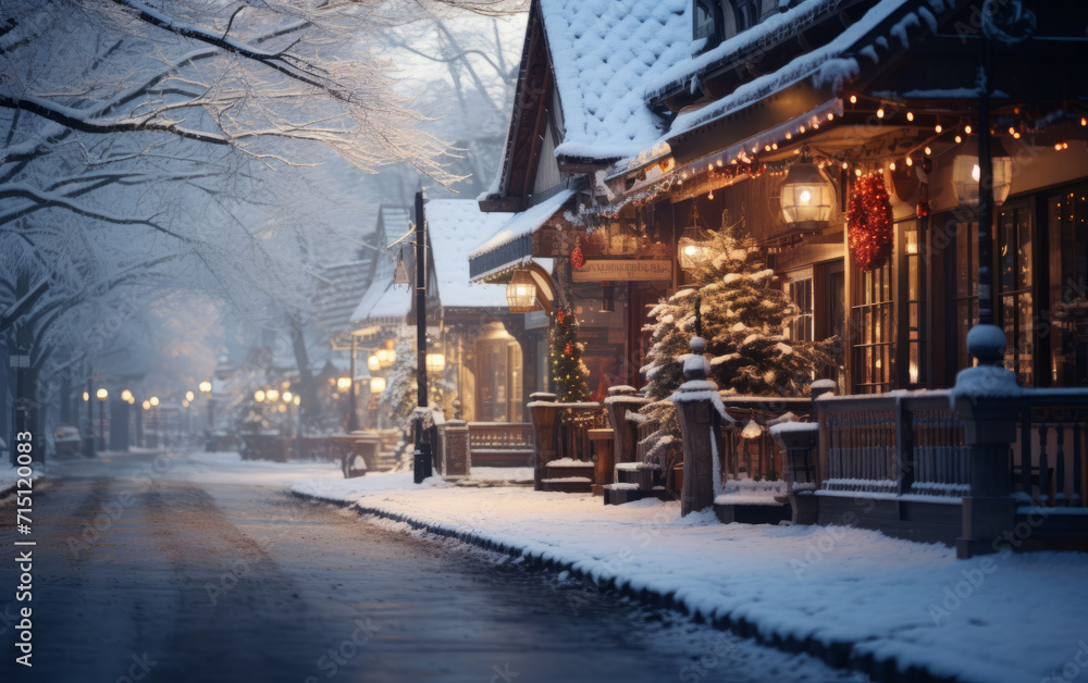 Obraz premium Glistening Snow Town - Winter Wonderland
