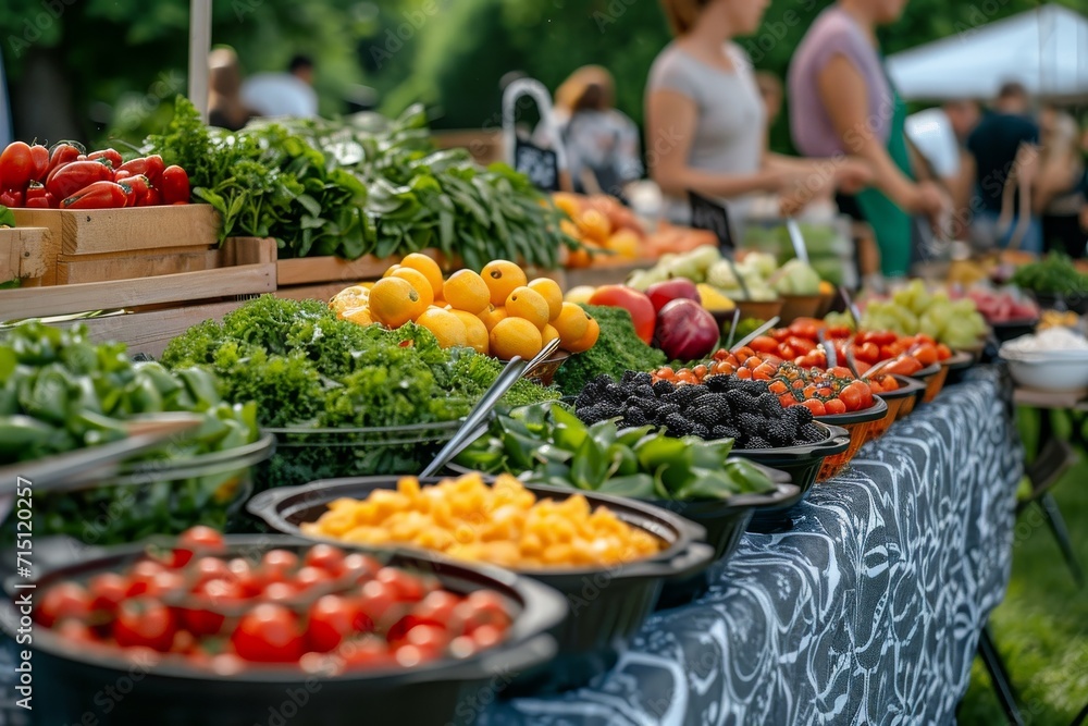 A vibrant outdoor marketplace filled with colorful, nutrient-packed fruits and vegetables stands as a testament to the beauty and nourishment of whole, natural foods