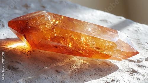 precious gemstone Sunstone on white background photo