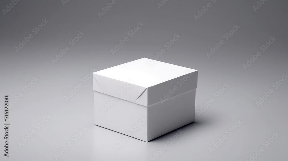 White box on gray background. AI generated. White box on gray background. AI generated.
