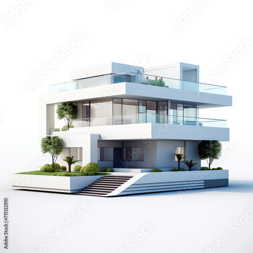 3d minimalist modern house and design