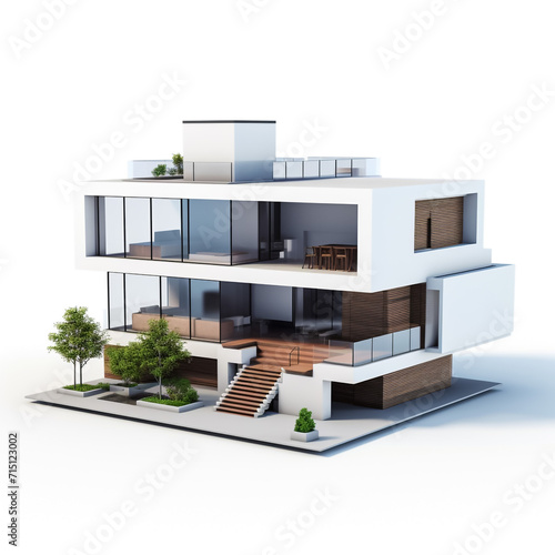 3d minimalist modern house and design © MALIK