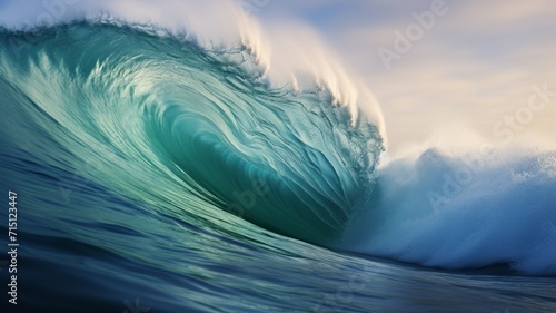 Aesthetic ocean big wave illustration wallpaper