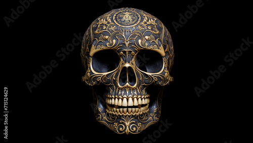 A Sinister skull on a black background