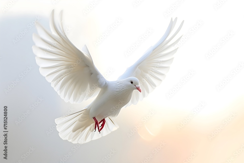 Obraz premium White Dove in Flight