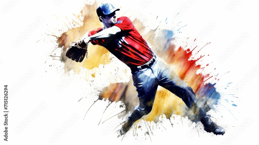 Action shot of a baseball batsmen striking a ball in an impressionistic style with white background. Action shot of a baseball batsmen striking a ball in an impressionistic style with white background.