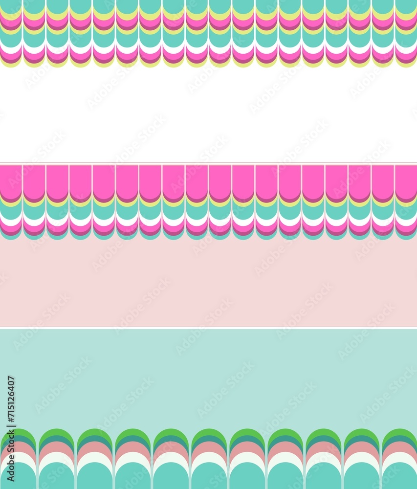 'Summer vibes' | Set of three banners. Colourful retro theme. 'Summer vibes' | Set of three banners. Colourful retro theme.