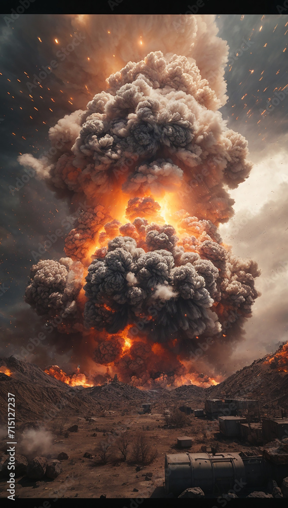 A Explosion nuclear bomb apocalypse destruction