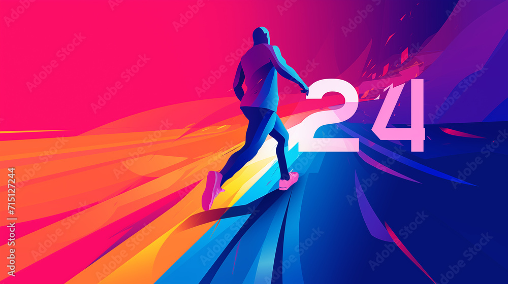 Paris 2024 Olympic Dreams - Runner's Silhouette