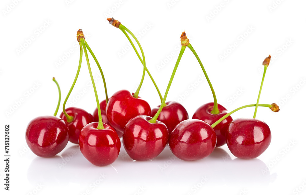 Fresh Cherries berries with isolated on white background. Natural organic cherry berry group, healthy food. Fresh Cherries berries with isolated on white background. Natural organic cherry berry group, healthy food.