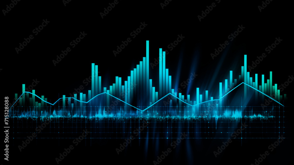abstract financial graph on blue color