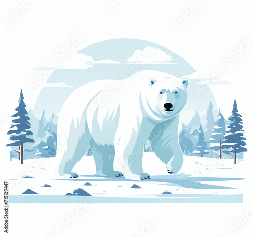 winter, snow, ice and polar bears used for greeting cards, posters, or social media