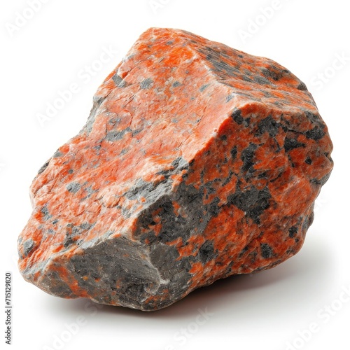 red granite stone on white background photo