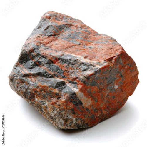 red granite stone on white background photo