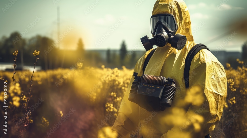 Soldier wearing a gas mask in disaster war and military concept. Neural network AI generated art Soldier wearing a gas mask in disaster war and military concept. Neural network AI generated art