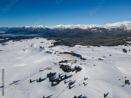 Aerial view of Rila mountain near Belmeken Dam, Bulgaria photo