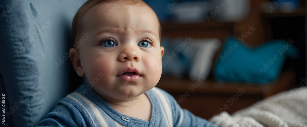 Cute little New born baby boy blue eyes portrait background, adorable toddler, wallpaper, banner with copy space area Cute little New born baby boy blue eyes portrait background, adorable toddler, wallpaper, banner with copy space area