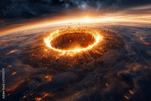 Meteorite Collision Impact with Planet © Aurora Blaze