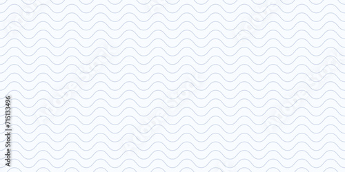 Simple curvy wavy lines pattern. Vector seamless texture with thin horizontal waves, stripes. Modern abstract blue and white minimal background, water surface illustration. Repeated minimalist design