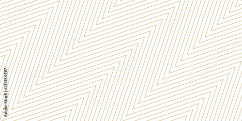 Golden zigzag lines seamless pattern. Vector texture with thin diagonal zig zag, stripes, chevron. Gold and white abstract geometric background. Simple minimal ornament. Repeating geo design photo