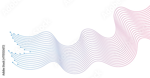 Abstract wavy lines background element. Suitable for AI, tech, network, science, digital technology theme photo
