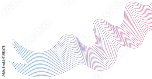 Abstract wavy lines background element. Suitable for AI, tech, network, science, digital technology theme