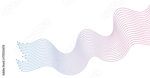 Abstract wavy lines background element. Suitable for AI, tech, network, science, digital technology theme