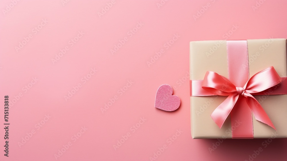 the pink romantic bow, copy space the pink romantic bow, copy space