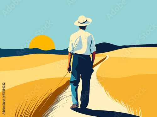 Hombre paseando naturaleza