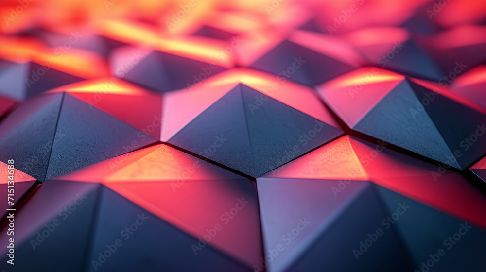 Abstract red pink triangular tiles, wallpaper texture with geometric hexagon triangles background. Abstract red pink triangular tiles, wallpaper texture with geometric hexagon triangles background.