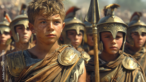 Children of Sparta, Spartan children learning to fight and preparing for war.